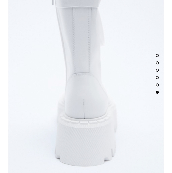 Brand New Zara LACE-UP LEATHER ANKLE BOOTS - Picture 6 of 14